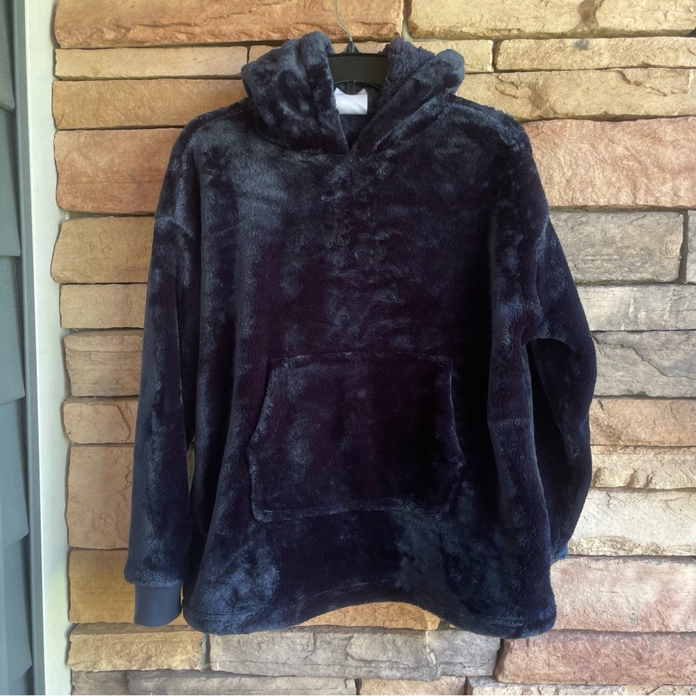 Pepperts navy blue plush pullover hoodie sweatshirt jacket NWT Youth L/XL